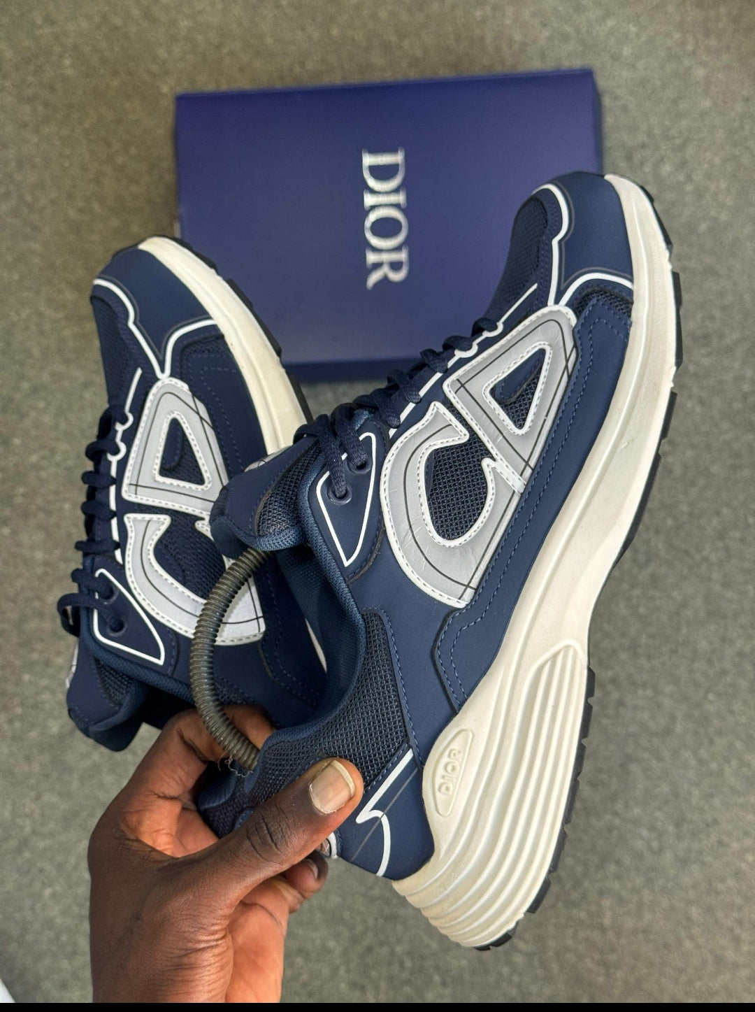 Baskets Dior B30 - Bleu Marine & Gris Réfléchissant