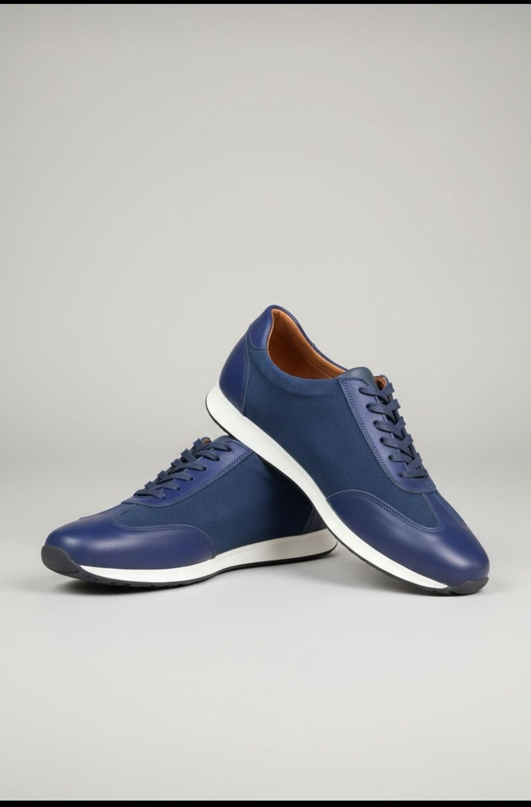 Baskets "Bleu Minuit" en Cuir et Textile Premium